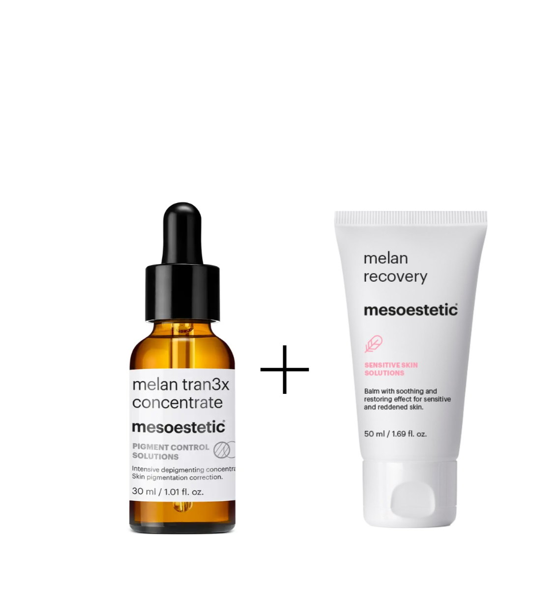 Mesoestetic Melan Tran3x Concentrate & Melan Recovery – Pigmentvlekken en Huidherstel
